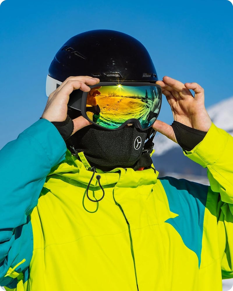RIOROO Ski Goggles Snowboard Goggles for Men Women Adults Youth,Over Glasses OTG/100% UV Protection/Anti-fog/Wide Vision - Image 2
